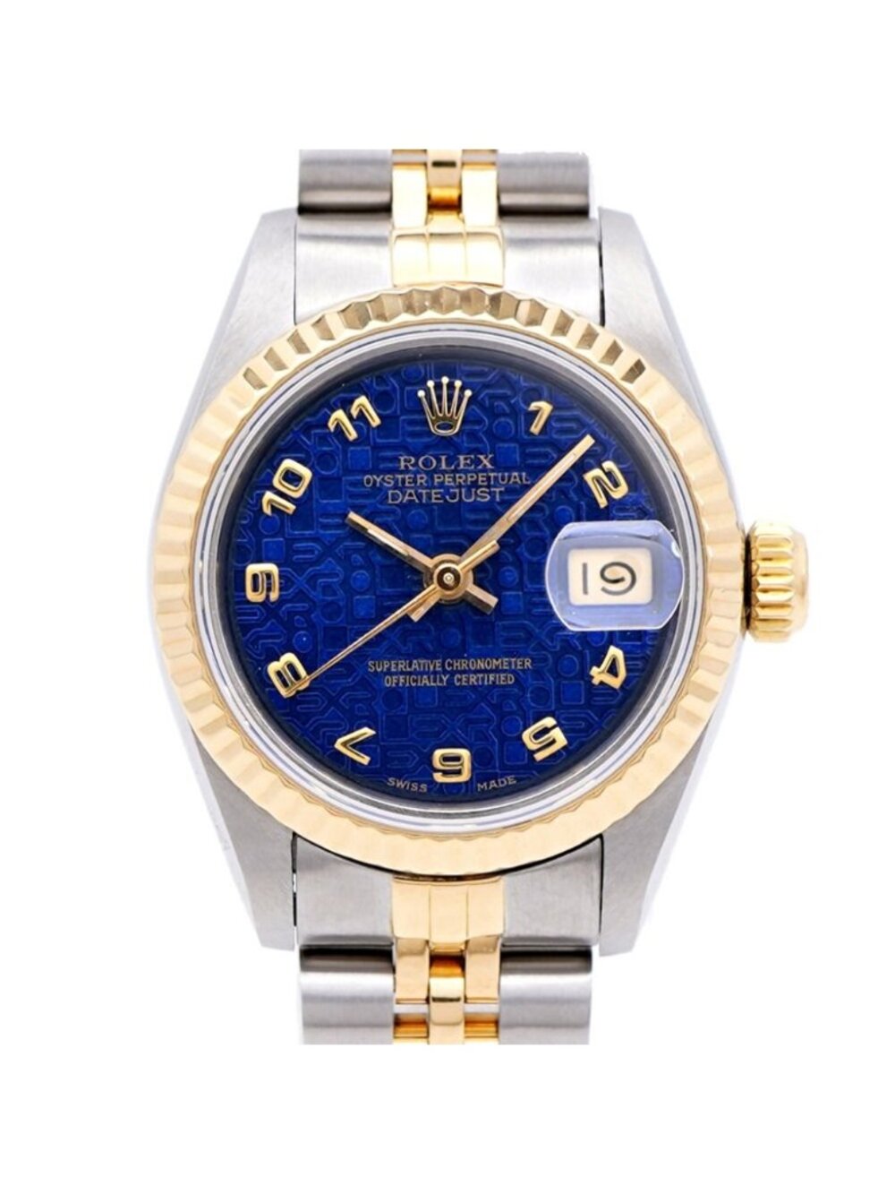 Rolex Datejust Computer Automatic Winding Watch YG SS Blue Dial